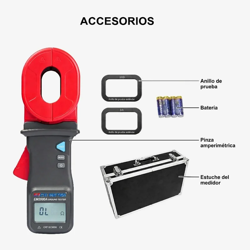 ETCR 2000A | Tenaza de Resistencia de Tierra Económica 9 etcr 2000a accesorios